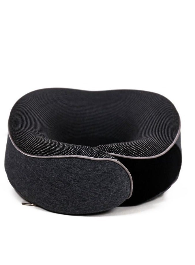 Travel Pillow 100% Pure Memory Foam Neck Pillow,Pillows for Sleeping,Car and Airplane Travel Essentials,Travel Kit with Luxury Mesh Bag (Black) - Image 2