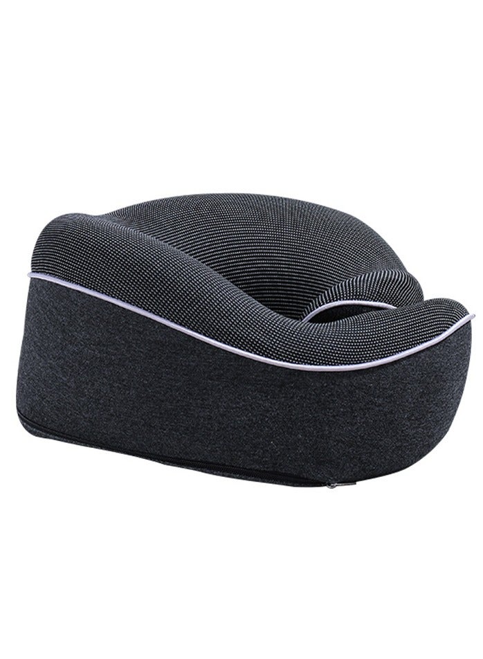 Travel Pillow 100% Pure Memory Foam Neck Pillow,Pillows for Sleeping,Car and Airplane Travel Essentials,Travel Kit with Luxury Mesh Bag (Black) - Image 3