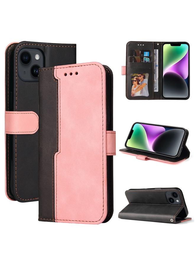 إيروريكس جراب هاتف iPhone 15 مصنوع من الجلد بلون مخيط - Image 1