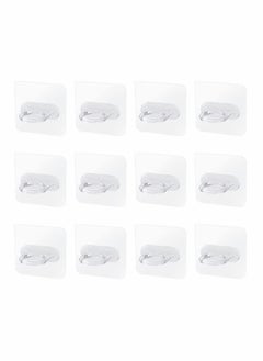 Excefore Shower Gel Bottle Holder Hook, Self Adhesive Wall Mount Shampoo Rack Kitchen Wall Hook Bathroom Free Punch Hanger 12 Pieces  - Image 1