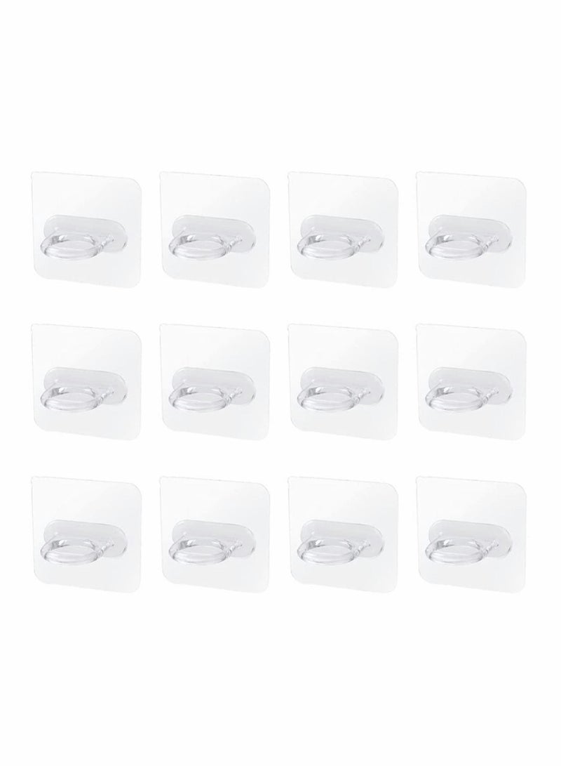 Excefore Shower Gel Bottle Holder Hook, Self Adhesive Wall Mount Shampoo Rack Kitchen Wall Hook Bathroom Free Punch Hanger 12 Pieces  - Image 1