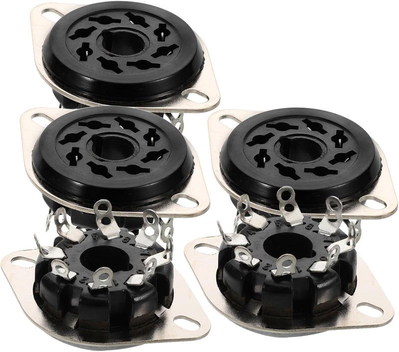 Toyvian 5pcs Pin Tube Socket Base for Valve Amplifiers Enhanced Conductivity and High Heat Resistance Compatible Audio Upgrade Parts - Image 1