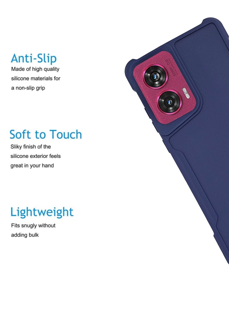 Waldic حافظة متميزة لموتورولا موتو G85 | غلاف سيليكون متميز مصمم لموتورولا موتو G85 | حافظة موتو G85 لحماية الكاميرا والسقوط غلاف خلفي رقيق واقي لموتورولا موتو G85 - أزرق - Image 2