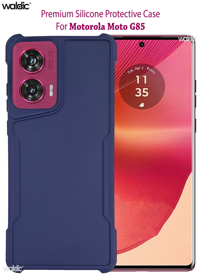 Waldic حافظة متميزة لموتورولا موتو G85 | غلاف سيليكون متميز مصمم لموتورولا موتو G85 | حافظة موتو G85 لحماية الكاميرا والسقوط غلاف خلفي رقيق واقي لموتورولا موتو G85 - أزرق - Image 1