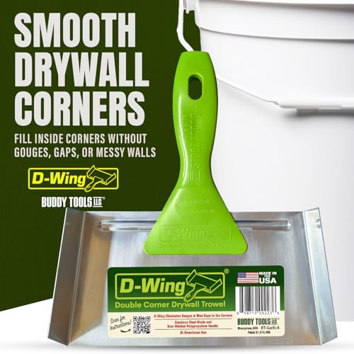 Buddy Tools LLC Buddy Tools DWing Corner Trowel 75 Stainless Steel Drywall Corner Tool for Inside Corners Innovative BiDirectional Drywall Trowel with Polymer Handle for Smooth Clean Fast Finishing - Image 3