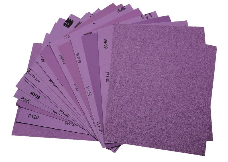 Sunxeke 24 Pcs Wet Dry Sandpaper Sheets 9x11 Inch Assorted Grit 6080120150180240320400 White Fused Alumina Abrasive Sand Paper for Wood Furniture Polishing Automotive Sanding Metal Grinding - Image 1