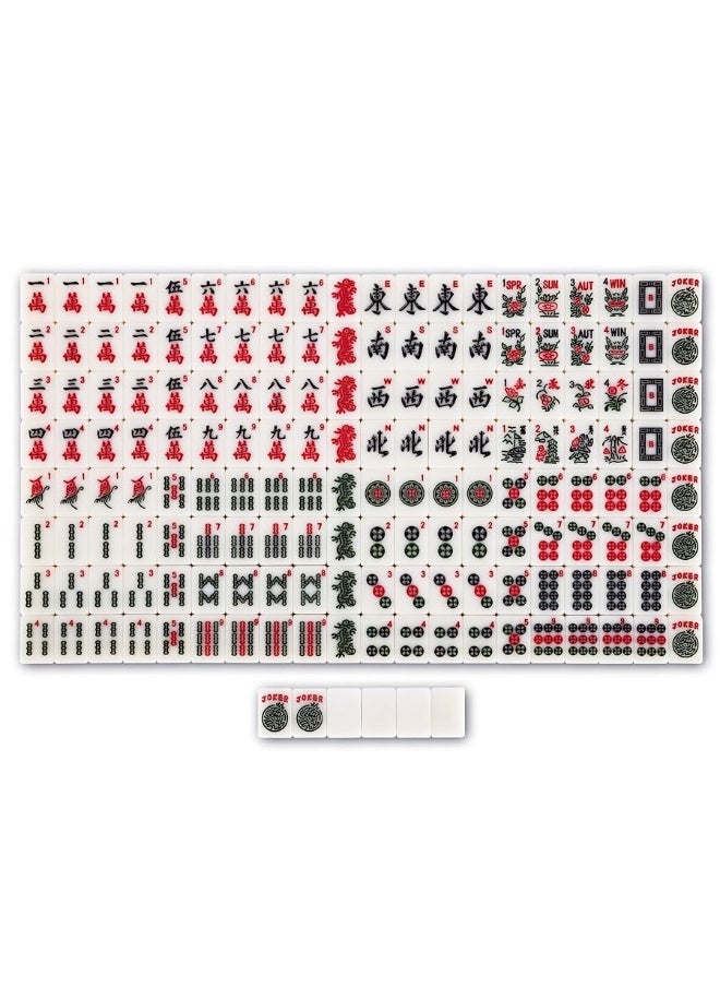 Drizzle drizzle Travel Mini American Mahjong Set - 166 White Tiles Includes Jokers 0.8" White Melamine Material - with Racks Instructions and Panda Bag 2.20 Pounds  - Image 4