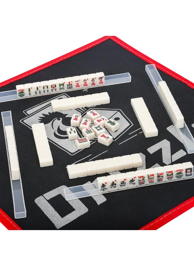 Drizzle drizzle Travel Mini American Mahjong Set - 166 White Tiles Includes Jokers 0.8" White Melamine Material - with Racks Instructions and Panda Bag 2.20 Pounds  - Image 3