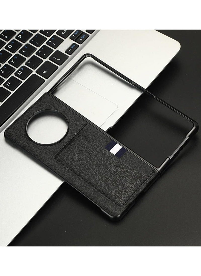 Tecno Phantom V Fold With Card Slots Hard Back Cover Phone Case For PU Leather  - Image 4