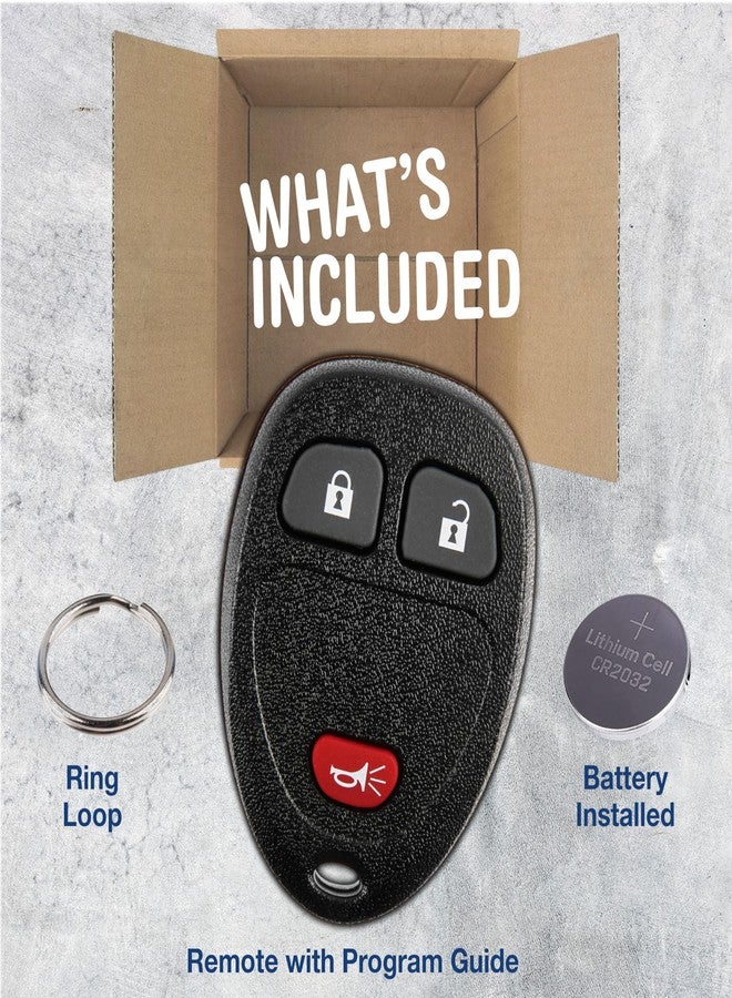 KeylessOption Key Fob Replacement for 2007 2008 2009 2010 2011 2012 2013 2014 2015 2016 2017 Buick Cadillac Chevrolet Chevy GMC Pontiac Saturn Remote, 3-Button 15913420, Locksmith Required 2011+ - Image 2