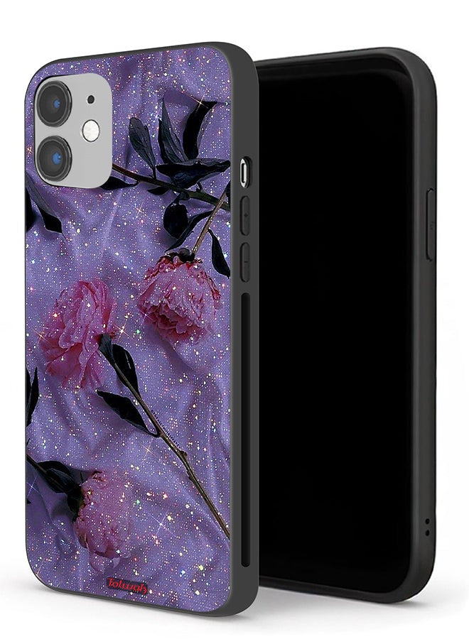 Tolwak Apple iPhone 12 mini Protective Case Glitter Roses - Image 1