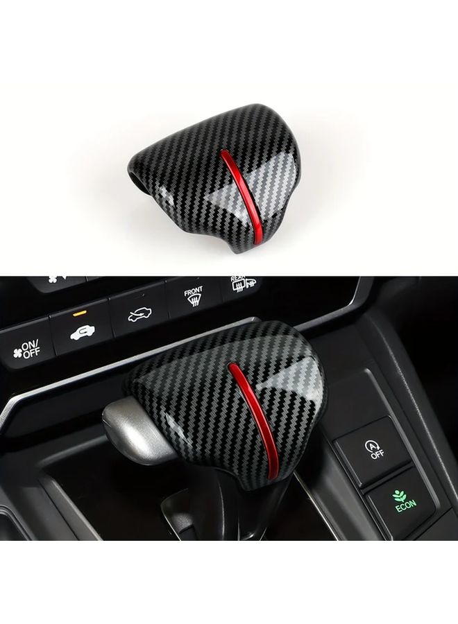 ABS Carbon Fiber Car Gear Shift Knob Cover Decals For CRV 2017 2022 Black Red Interior Accessories - Image 2
