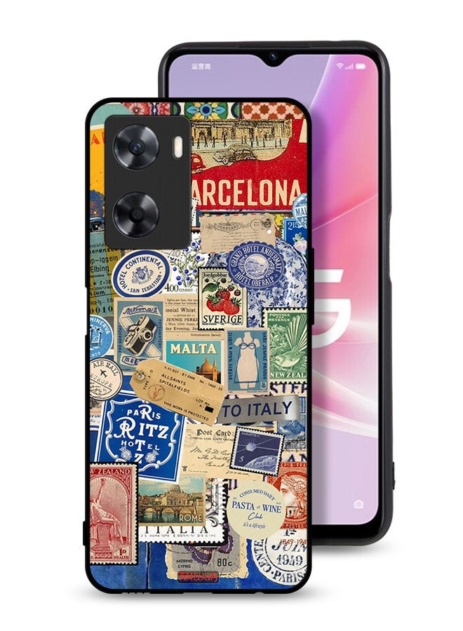 Tolwak Oppo A77 4G Protective Case Cover Stickers Of Different Cities - Image 1