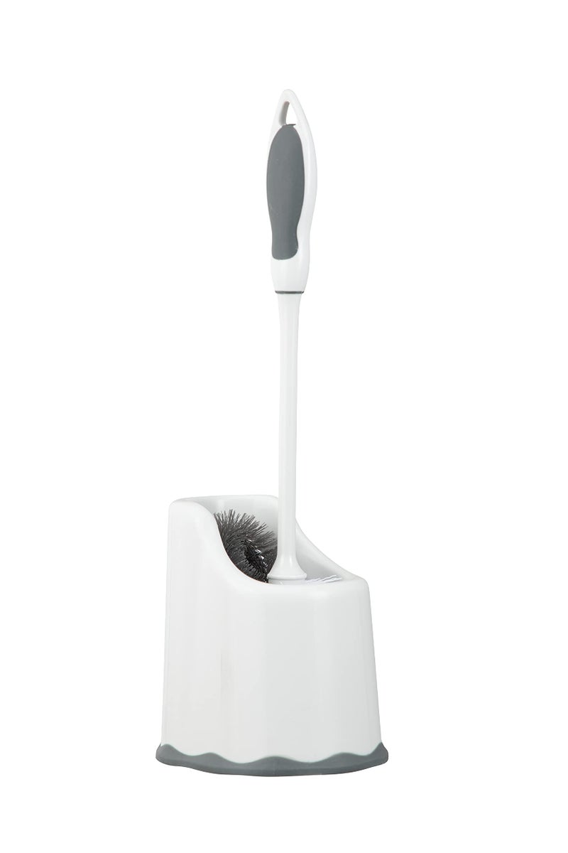 Superio Superio Toilet Bowl Brush and Holder with Under Rim Cleaner for Bathroom Toilet Brush and Caddy with Non Scratch Bristles and Under Rim Lip Brush 
