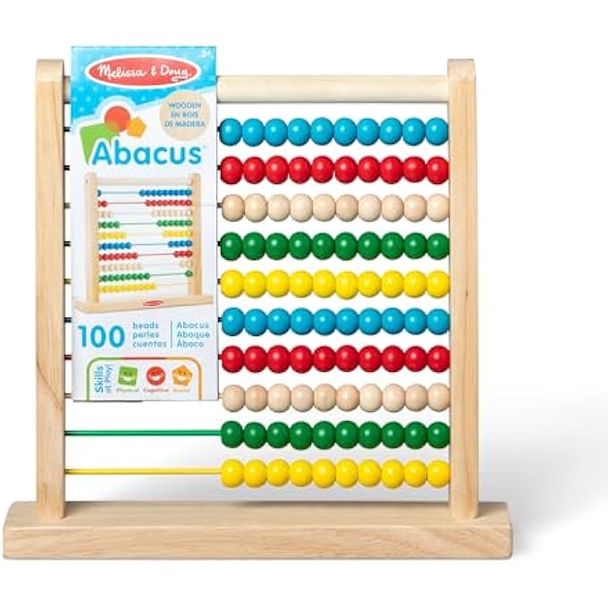 ABACUS – CLASSIC WOODEN EDUCATIONAL COUNTING TOY WITH 100 BEADS ON 10 ROWS – H&S-ON MATH TOOL FOR KIDS AGES 3+ TO LEARN COUNTING, COLORS & PATTERNS | MD493 - Image 4