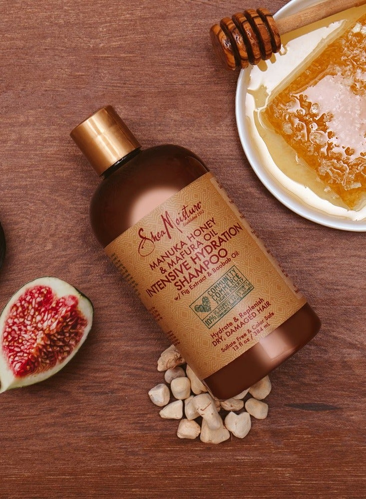 SheaMoisture Intensive Hydration Shampoo for Dry, Damaged Hair Manuka Honey and Mafura Oil Sulfate-Free 13 oz - Image 3