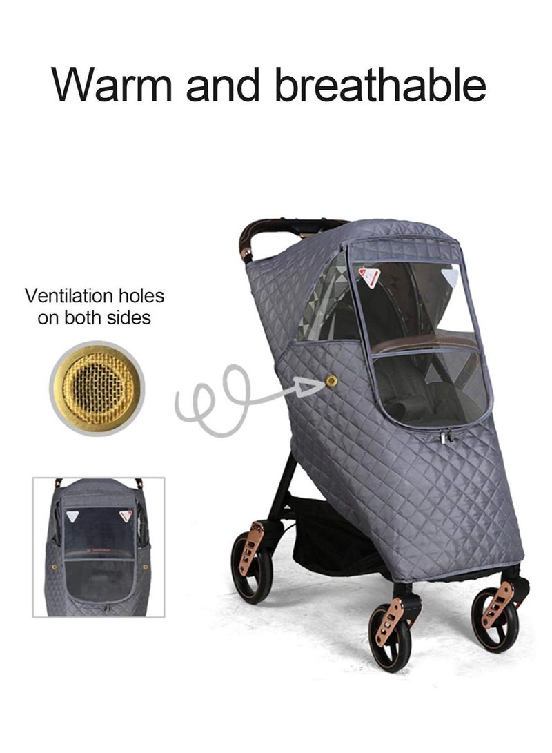 عام غطاء عربة المطر ، غطاء عربة المطر الحماية الباردة ، الافتتاح الأمامي ، مجموعة غطاء عربة المطر ، غطاء عربة المطر ، موسم الأمطار الحماية الباردة ، فتح الجبهة الحماية الباردة ، ماء ، مع نافذة شبكة ، سهلة التركيب العالمي (الرمادي) - Image 2