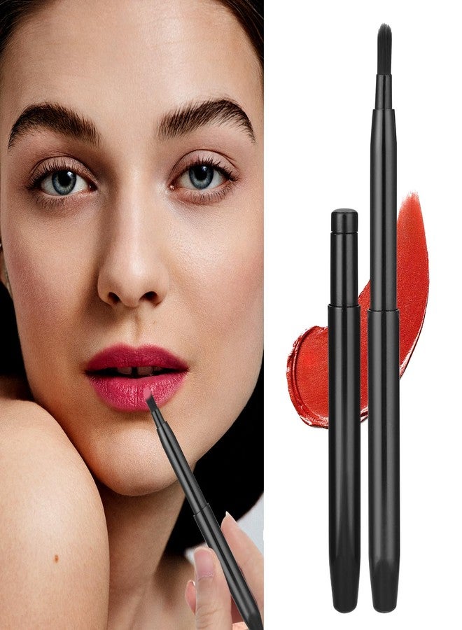 فرشاة شفاه مزدوجة لأحمر الشفاه، فرشاة أحمر شفاه قابلة للسحب، فرشاة قلم تحديد الشفاه، فرشاة مسطحة لوضع مرطب الشفاه، فرشاة تحديد شفاه للسفر لأحمر الشفاه، ملمع الشفاه، وظلال العيون - Image 2