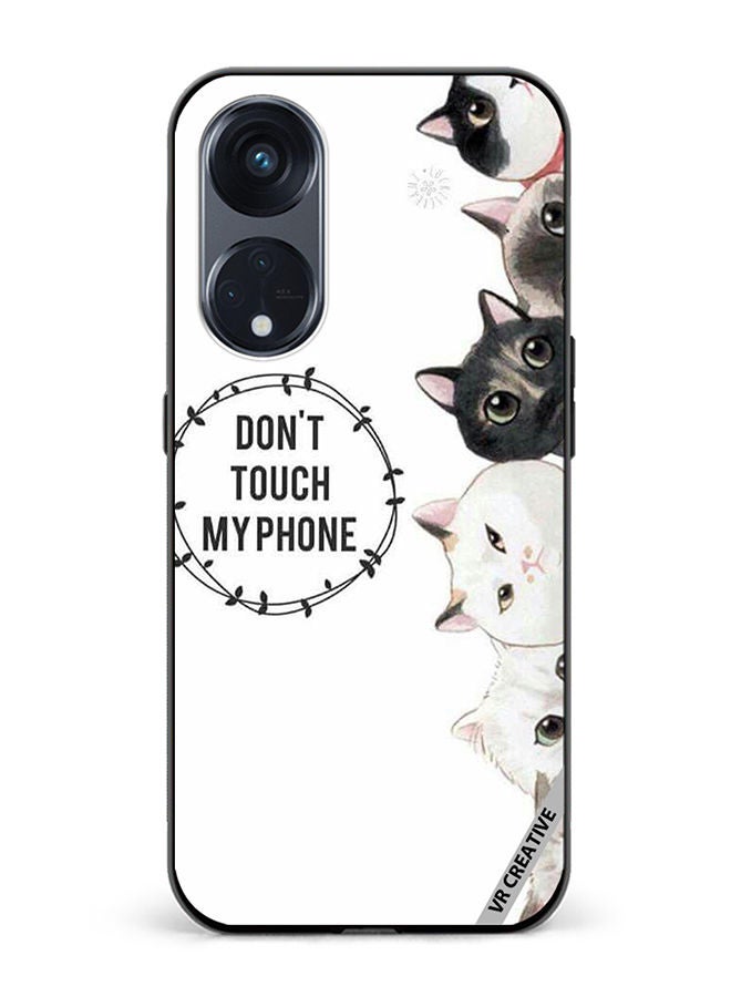 VR CREATIVE Protective Case Cover For Oppo Reno8 T 5G Cats Don't Touch My Phone Design Multicolour - Image 1