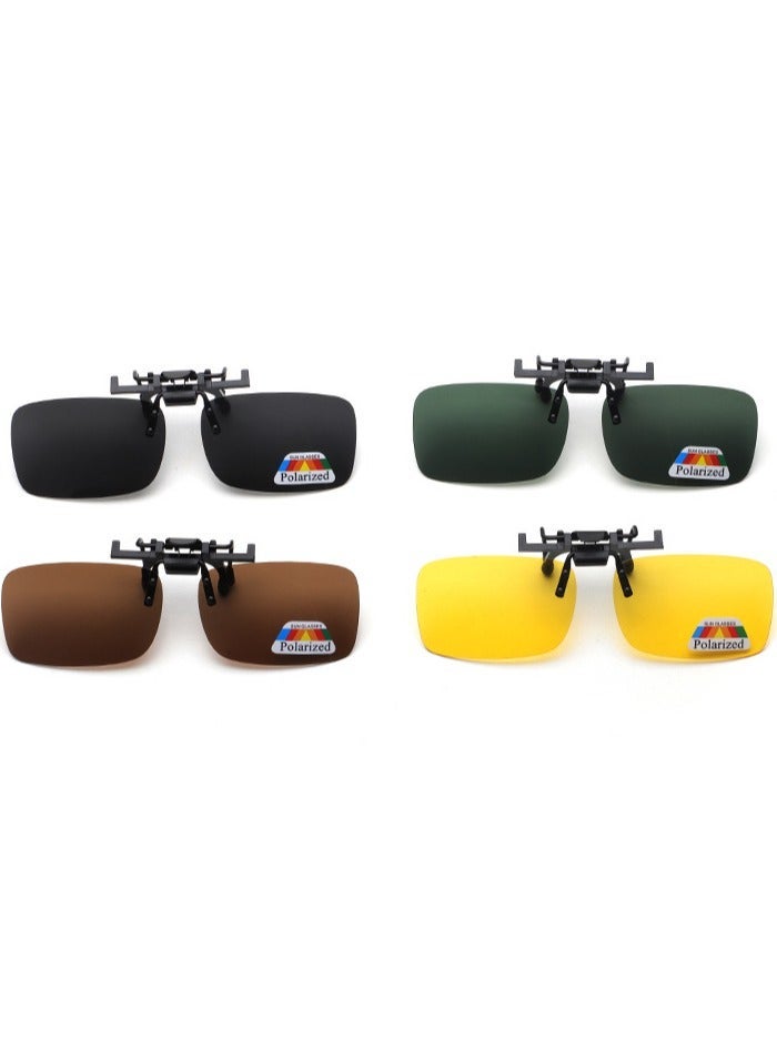 Estelle Polarized Clip on Flip up Sunglasses over Prescription and Reading Glasses Frames,Men Women Compact Fit Clip In Sunglass Unisex - Image 3