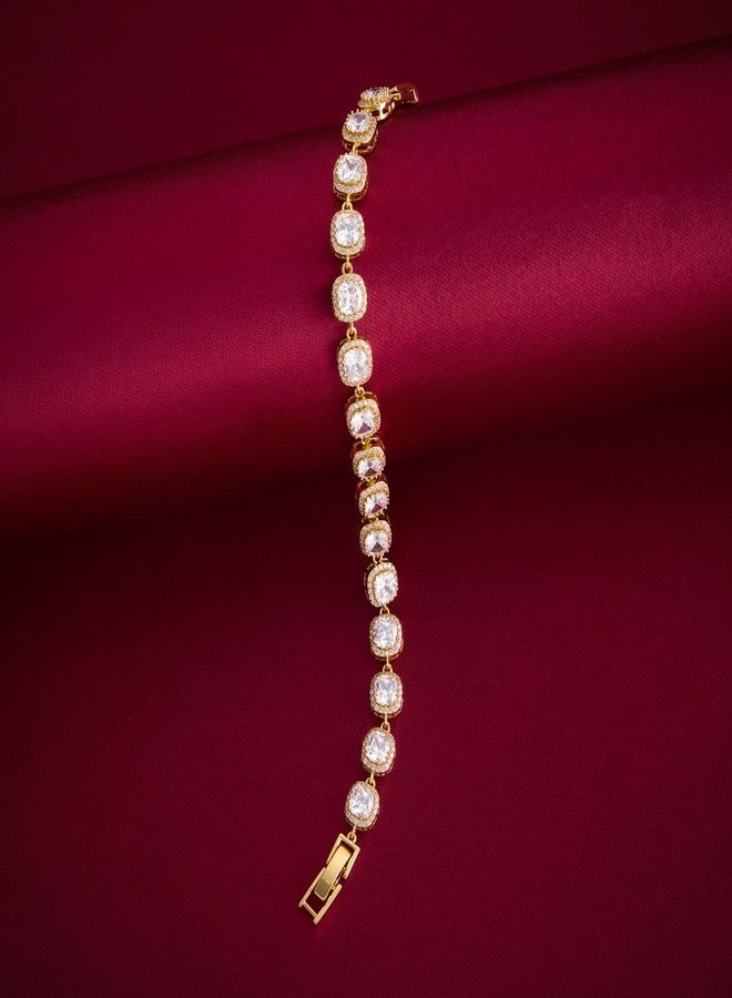 KUSHAL'S Fashion Jewellery white gold polished copper bracelet with locking system, Best for Festive & Special Occasion - 459649 - Image 4