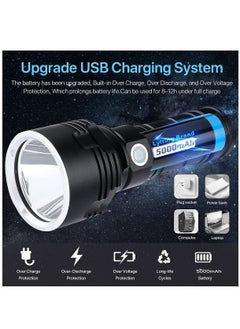 Generic 30000 to 100000 lumens Rechargeable led Tactical Flashlight,Super Bright 3 Modes Handheld Flashlights ,Brightest Powerful 50W XLM P70 LED USB Torch  - Image 3