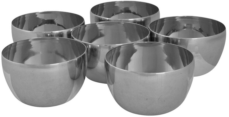 Taluka Dia35 Inches x 2 Inches Pure Stainless Steel Halwa Bowls Dessert Bowls Small Plates Set of 6 Weight 110 Grams Each - Image 3