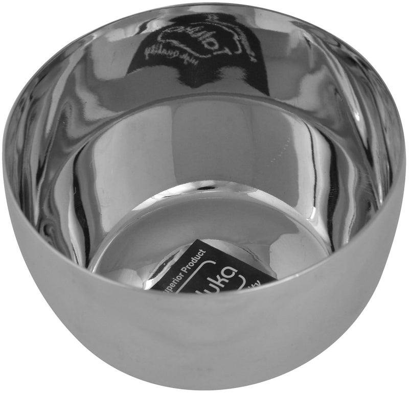 Taluka Dia35 Inches x 2 Inches Pure Stainless Steel Halwa Bowls Dessert Bowls Small Plates Set of 6 Weight 110 Grams Each - Image 1