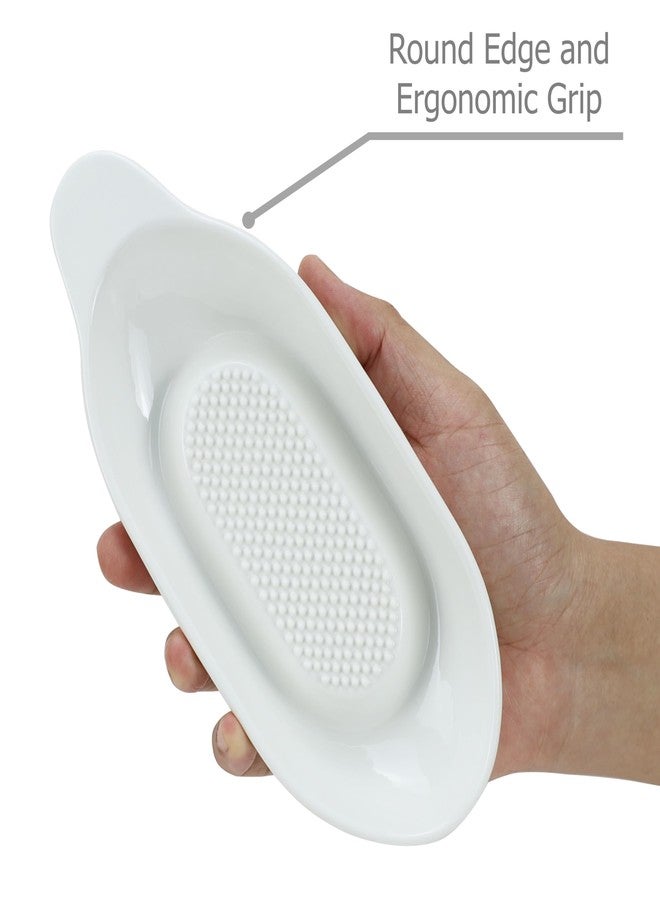 EIKS Ceramic Ginger Grater Plate with Scraper for Grinding Wasabi Ginger Garlic Cheese Fruits Vegetables - Image 3