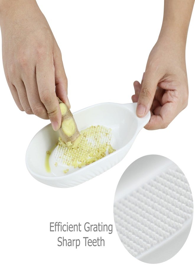 EIKS Ceramic Ginger Grater Plate with Scraper for Grinding Wasabi Ginger Garlic Cheese Fruits Vegetables - Image 2