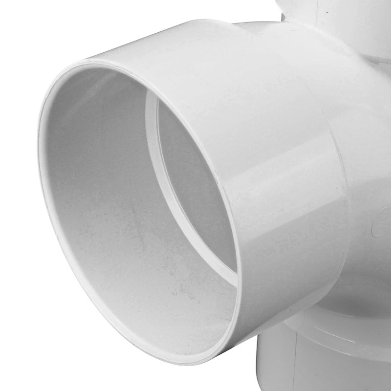 NDS NDS 3P09 PVC S&D Sanitary Tee, 3-Inch, for Hub X Hub X Hub Solvent-Weld Connections, for use with 3-Inch Sewer and Drain Pipe, White  - Image 5
