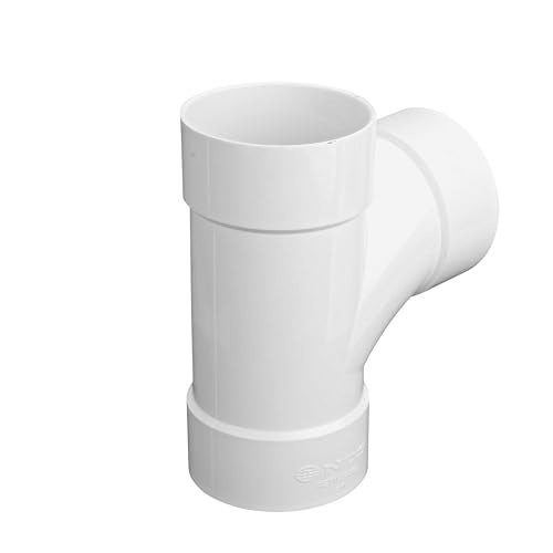 NDS 3P09 PVC S&D Sanitary Tee, 3-Inch, for Hub X Hub X Hub Solvent-Weld Connections, for use with 3-Inch Sewer and Drain Pipe, White - Image 2