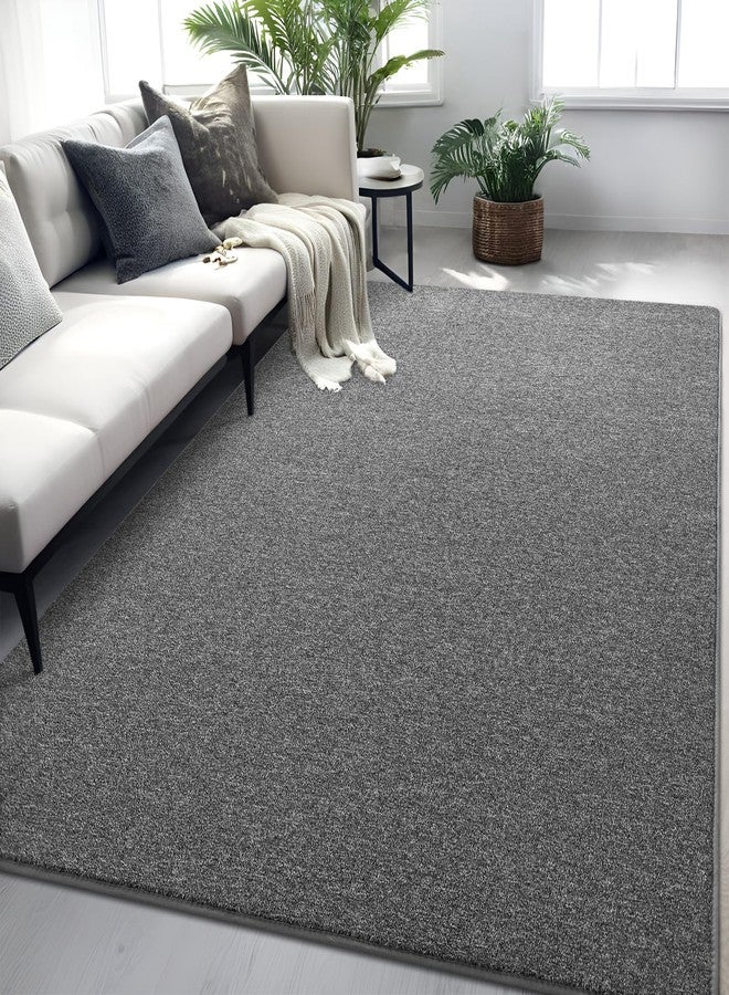 FALARK 4x6 Area Rugs for Bedroom Living Room, Dark Grey Soft Low-Pile Modern Indoor Thickened Memory Foam Non-Slip Washable Carpets for Kids Dorm Home Decor Rug - Image 2