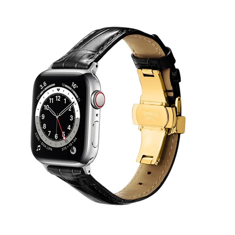 سوار ساعة ذكية باللون بني قابل للتعديل سوار جلدي كلاسيكي متوافق مع Apple Watch 38/40/41/42/44/45/49mm بملاءمة قابلة للتعديل وحزام بديل - Image 5