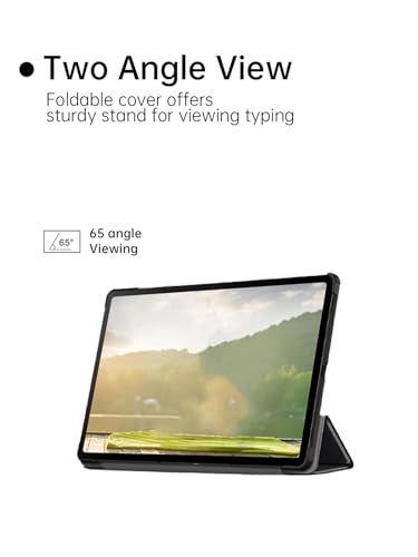 WUNIAK Case for Samsung Galaxy Tab S11 Tablet 11 inch,Hard PC and Premium PU Stand Cover Ultra Lightweight Slim Shell Stand Cover for Tab S11,Black - Image 4