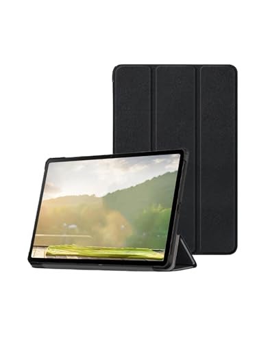 WUNIAK Case for Samsung Galaxy Tab S11 Tablet 11 inch,Hard PC and Premium PU Stand Cover Ultra Lightweight Slim Shell Stand Cover for Tab S11,Black - Image 1