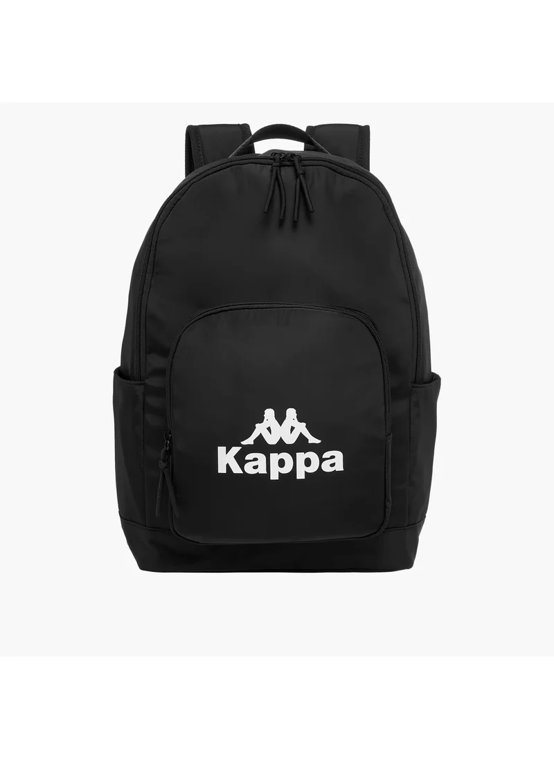 Kappa Kappa Logo Print Backpack with Adjustable Shoulder Straps