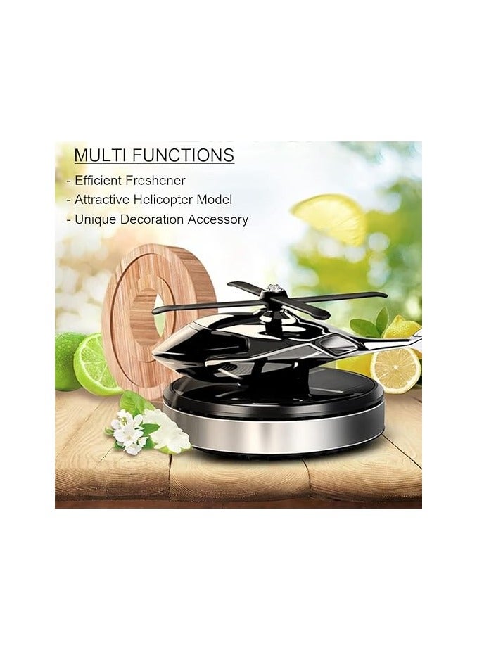 معطر هواء للسيارة يعمل بالطاقة الشمسية – مروحية دوّارة بنظام الأروماثيرابي، من سبائك الألومنيوم المستخدمة في الطيران، ديكور داخلي للسيارة والمنزل - Image 1