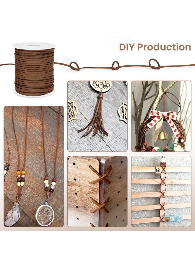 Tenalleys Leather String Suede Cord Leather Cords Rope String For Jewelry Making Necklace Bracelet Art Crafts Beading (Brown, 2.6Mm X 50 Yard)  - Image 3