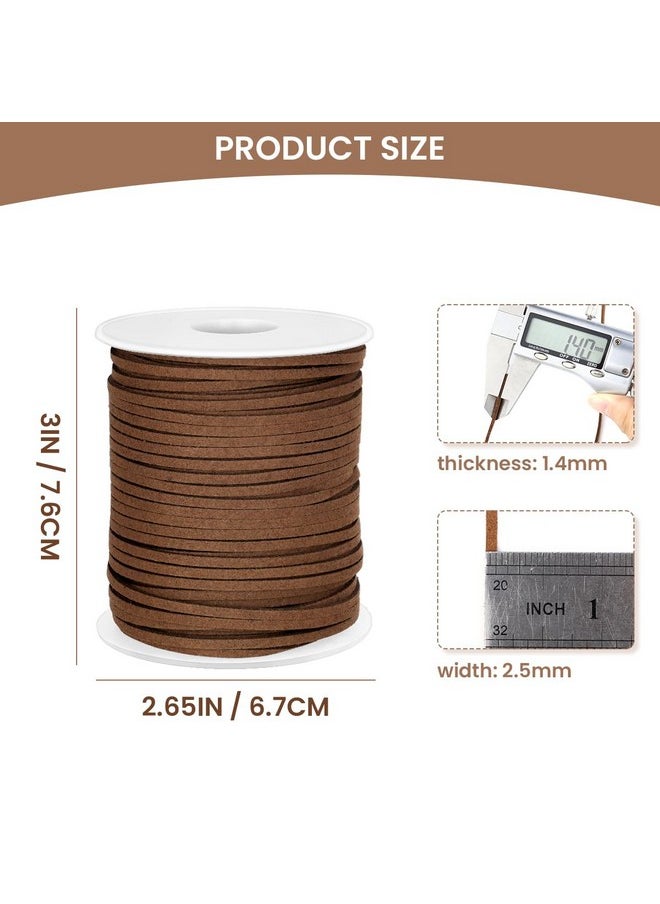 Tenalleys Leather String Suede Cord Leather Cords Rope String For Jewelry Making Necklace Bracelet Art Crafts Beading (Brown, 2.6Mm X 50 Yard)  - Image 1