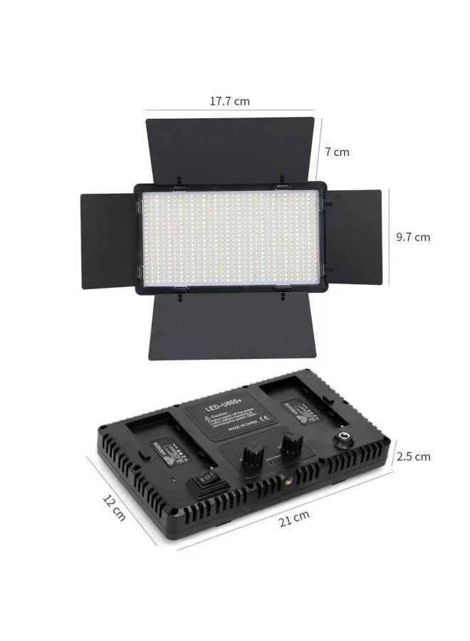 LED416/600/800 Photography Flat Panel Light Tripod Indoor Outdoor Photography Live Photography Light-Specifications:1.9m Tripod  - Image 5