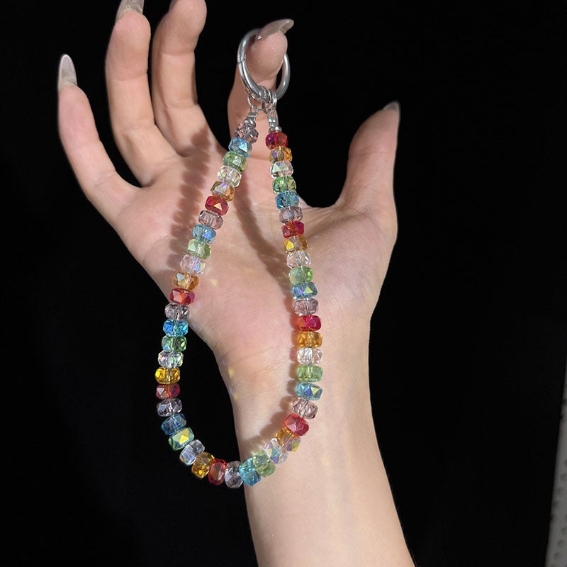 Colorful Wheel Crystal Mobile Phone Chain Mobile Phone Rope Wrist Lanyard Mobile Phone Decoration Bag Pendant Mobile Phone Anti-Falling Safety Rope - Image 5