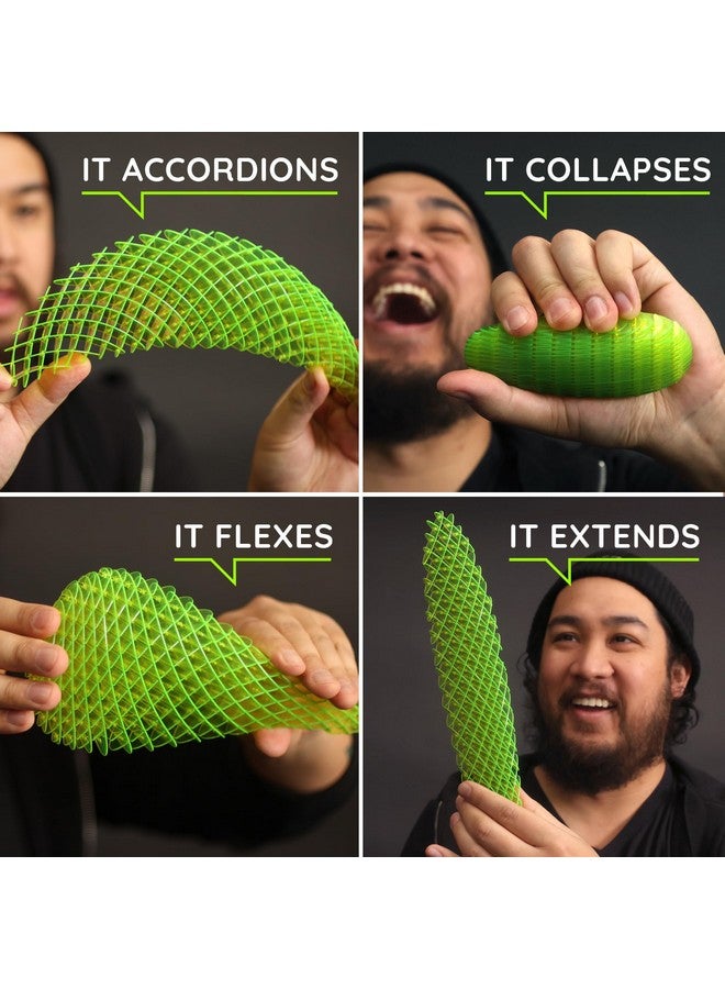 Morf Fidget Worm Toy - Desk Fidgets for Adults - Quiet Worm Fidget Toy Sensory Toys - Fun and Interactive Fidget Toy for Kids - USA Patent Pending Figgy Toys(Green, Big) - Image 5