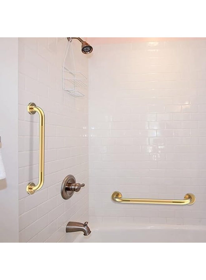 24 Inch Anti Slip Shower Grab Gold, Bathroom Grab Bar, Knurled Bathroom Balance Bar,Safety Hand Rail Support Handicap Elderly Injury Senior Assist Bath Handle - Image 2