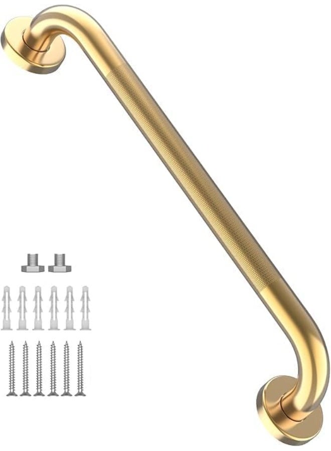 24 Inch Anti Slip Shower Grab Gold, Bathroom Grab Bar, Knurled Bathroom Balance Bar,Safety Hand Rail Support Handicap Elderly Injury Senior Assist Bath Handle - Image 1