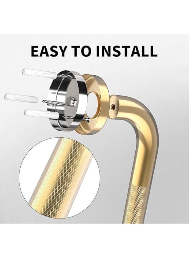 24 Inch Anti Slip Shower Grab Gold, Bathroom Grab Bar, Knurled Bathroom Balance Bar,Safety Hand Rail Support Handicap Elderly Injury Senior Assist Bath Handle - Image 5