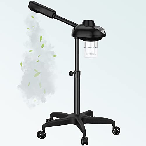 TASALON TASALON Facial Steamer on Wheels Face Steamer for Professional Skin Rejuvenation Facial Steamer Kit for Home Spa Beauty Clinic Warm Mist Ozone Face Humidifier Pore Opener and Skin Cleanser 