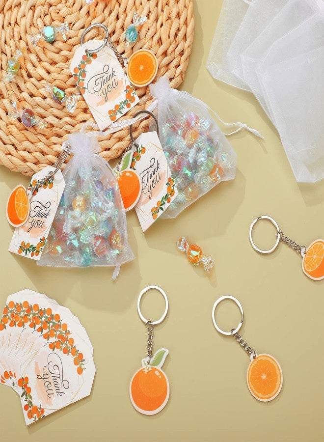 سوريو هدايا حفلة استقبال المولود الجديد "ليتل كيوتي" تتضمن سلاسل مفاتيح برتقالية، وأكياس أورجانزا بيضاء، وبطاقات شكر، وهدايا حفلات بطابع الفواكه، وجوائز مدرسية لحفلات أعياد الميلاد والزفاف، وهدايا تذكارية (48 مجموعة). - Image 3