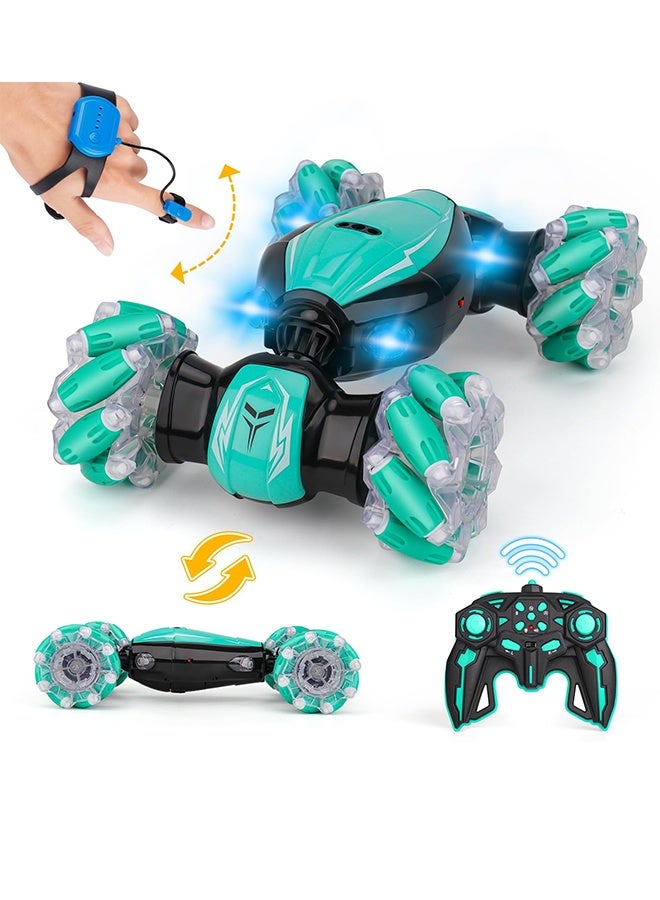 yumee Remote Control Car, RC Stunt Car with Four-Wheel Drive & Dual Control Modes, RC Car Toy with LED Lights & Crash-Resistant Build for Indoor/Outdoor Adventure Play  - Image 1