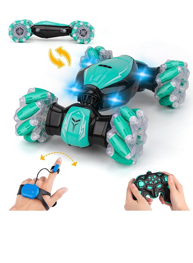 yumee Remote Control Car, RC Stunt Car with Four-Wheel Drive & Dual Control Modes, RC Car Toy with LED Lights & Crash-Resistant Build for Indoor/Outdoor Adventure Play  - Image 3